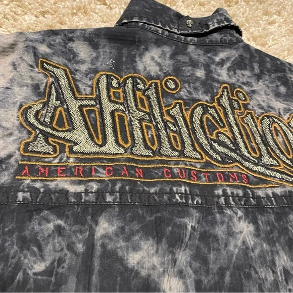 ❌SOLD❌Affliction Black Premium Buckle Mens short sleeve button skull shirt 2XL - Picture 6 of 13